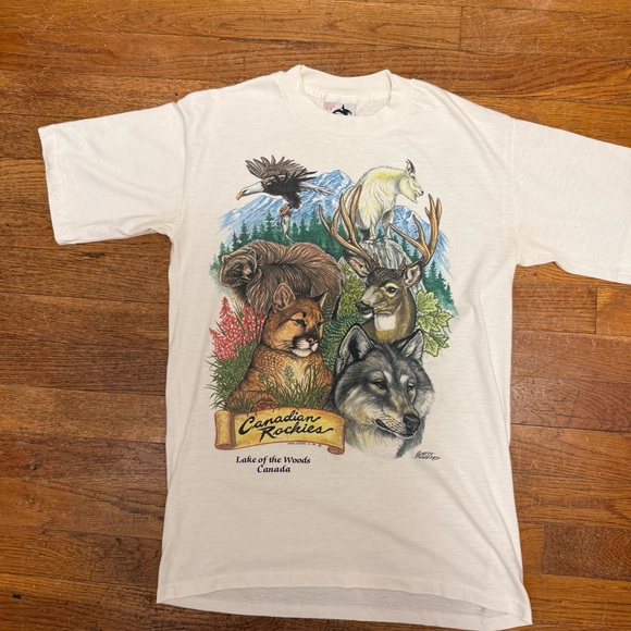 Vintage Harlequin nature graphics Canadian Wildlife-shirt - Picture 2 of 3